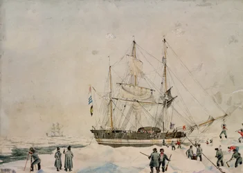 Wandern im Packeis, Ross-Expedition, 1842